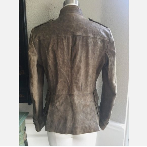 EUC DOLCE & GABBANA Brown Leather Military Coat 10 - Picture 5 of 7